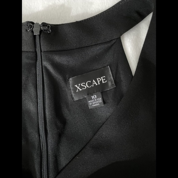 NWT XSCAPE Piped Mermaid Hem Hi Low Gown 10 Black - Picture 6 of 12